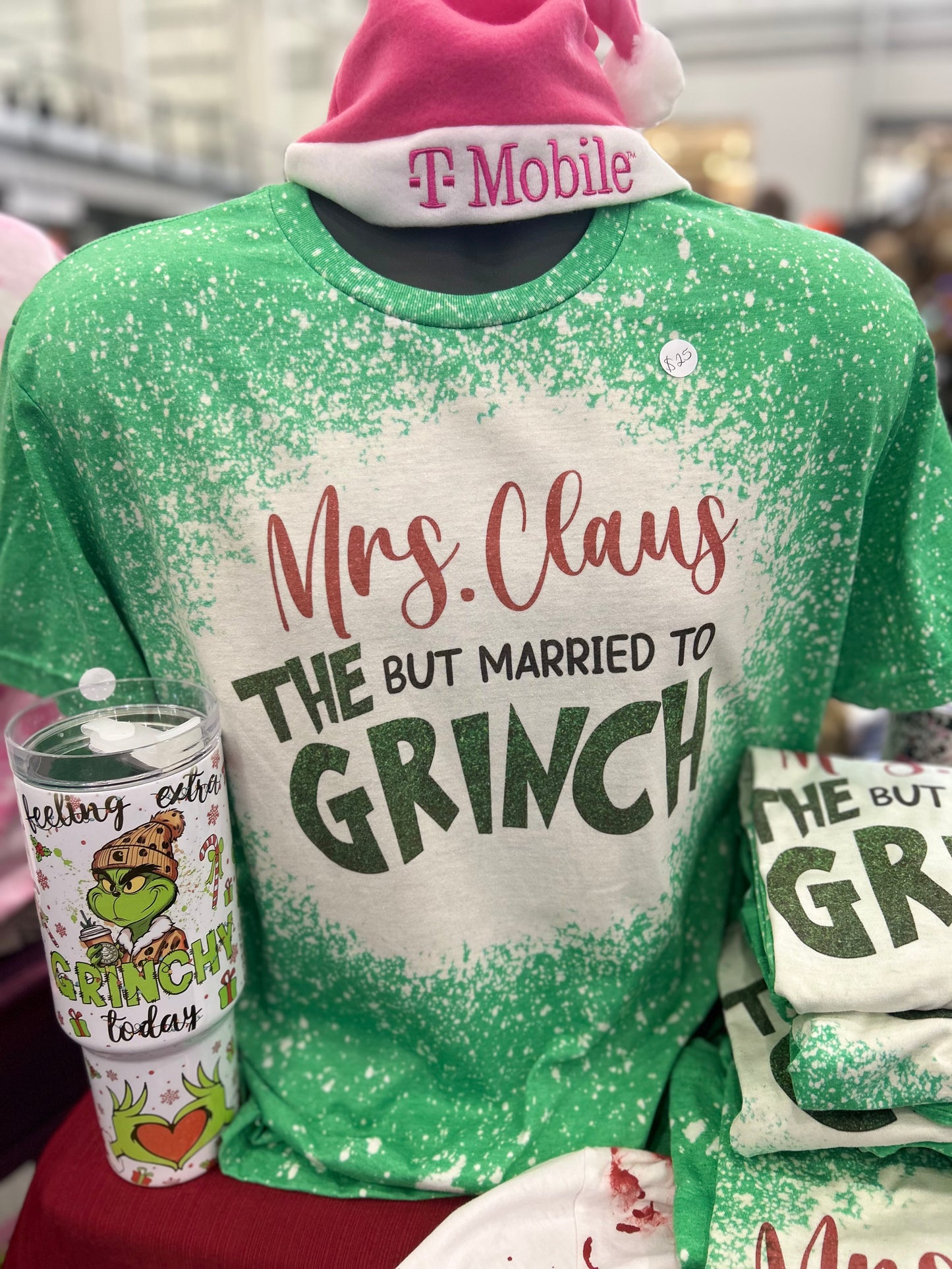 Mrs Claus but married to the Grinch Graphic Tee READY TO SHIP MS