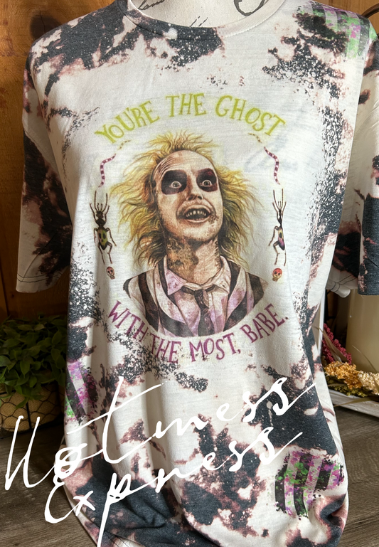 Beetlejuice Graphic Tee Bleached Tie Dye