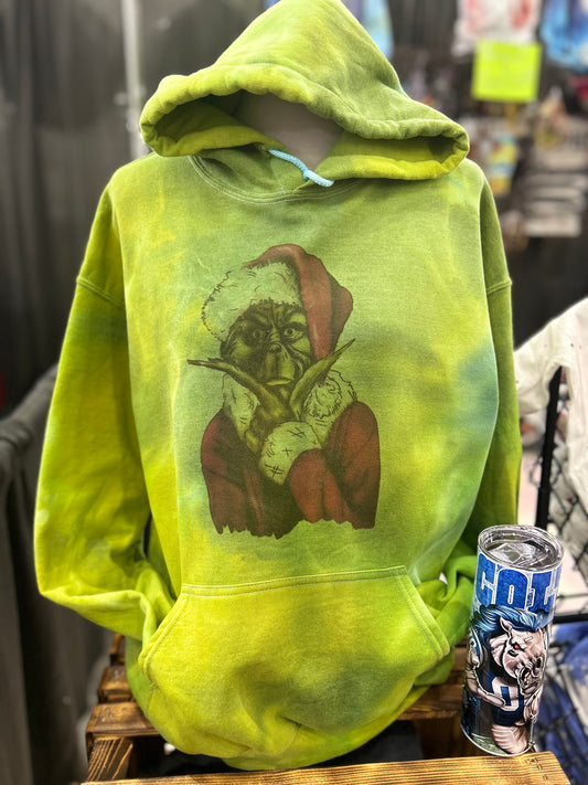 Grinch Christmas Hand Dyed HME Hoodie READY TO SHIP