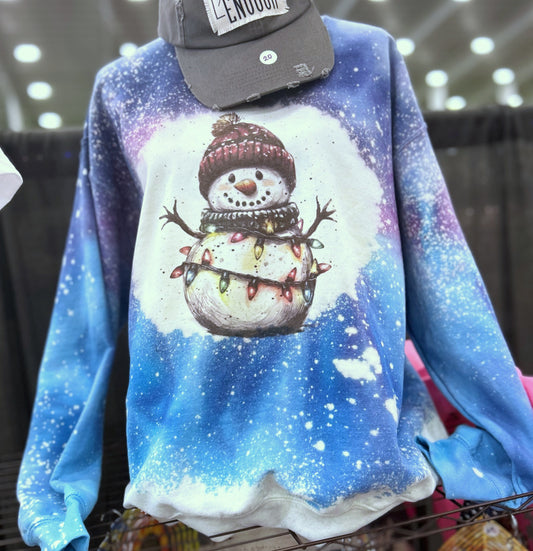 Snowman Hand Dyed Crewneck Sweatshirt READY TO SHIP