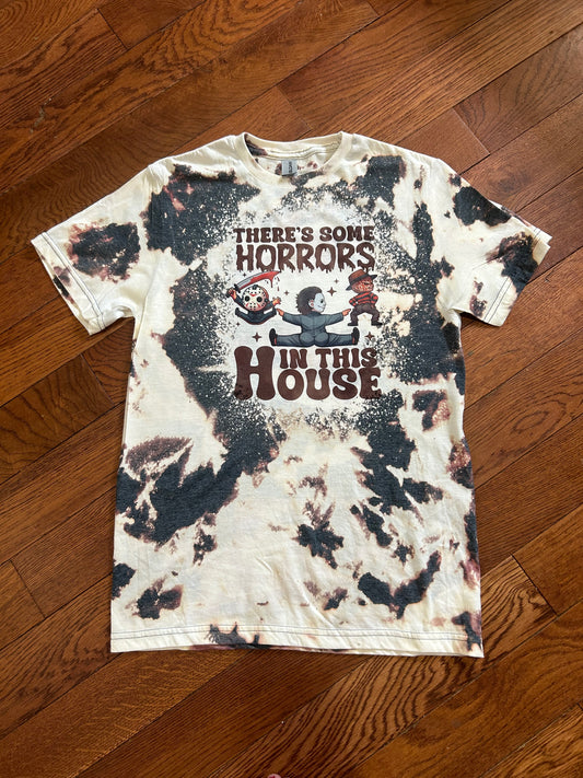 There’s Some Horrors In This House baby jay, Mikey & Freddie Edition Graphic Tee Bleached Tie Dye